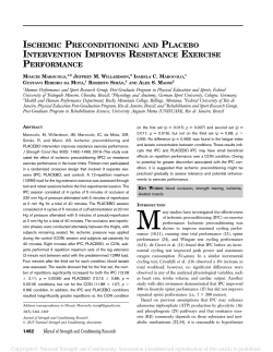 ischemic preconditioning and placebo intervention