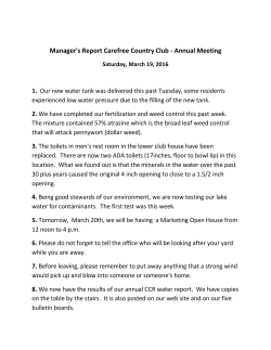 Manager`s Report Carefree Country Club