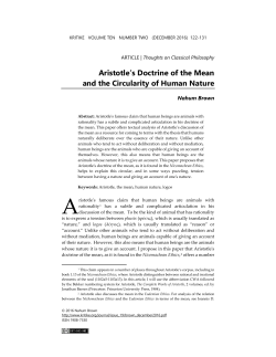 Aristotle`s Doctrine of the Mean and the Circularity of Human Nature