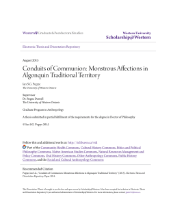 Conduits of Communion: Monstrous Affections in Algonquin