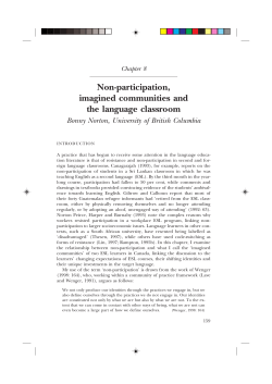 Non-participation, imagined communities and the language classroom