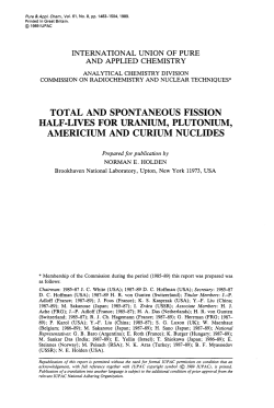 TOTAL AND SPONTANEOUS FISSION AMERICIUM AND CURIUM