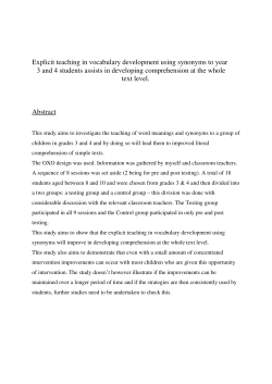 Explicit teaching in vocabulary development using synonyms to year