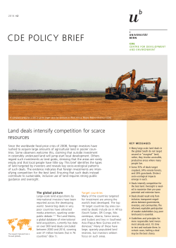 Land deals intensify competition for scarce resources