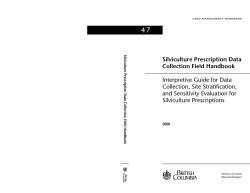 Silviculture Prescription Data Collection Field Handbook