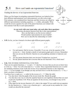 5.1 Inverse of an Exponential Function