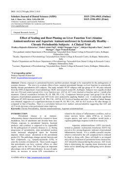 Effect of Scaling and Root Planing on Liver Function Test (Alanine