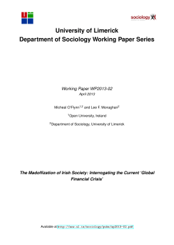 The Madoffization of Irish Society: Interrogating the Current
