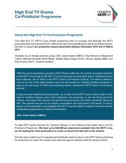 High End TV Drama Co-Producer Programme