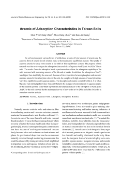 Arsenic of Adsorption Characteristics in Taiwan Soils