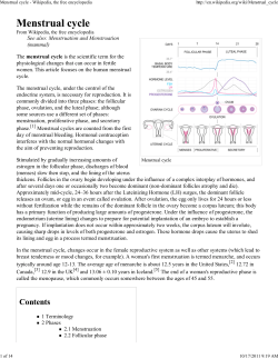 Menstrual cycle - Wikipedia, the free encyclopedia