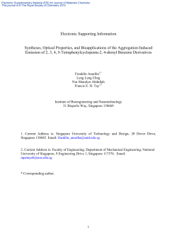 Electronic Supporting Information Syntheses, Optical Properties, and