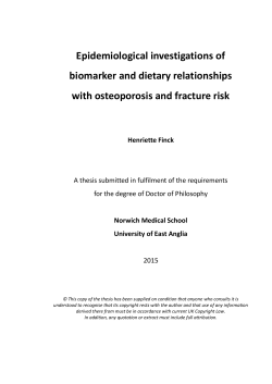 Epidemiological investigations of biomarker and dietary