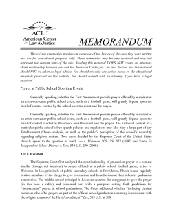 Prayer at Public School Sporting Events