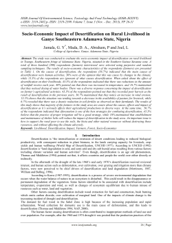 Socio-Economic Impact of Desertification on Rural