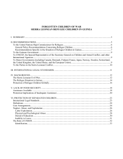 Forgotten Children of War: Sierra Leonean Refugee Children in