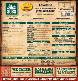 CO, Loveland Menu - Silver Mine Subs