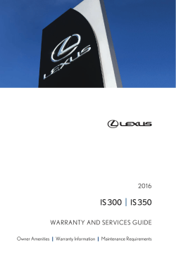 2016 Lexus IS 300, IS 350 Warranty and Services Guide