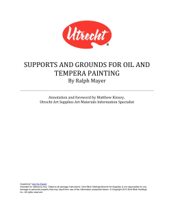 supports and grounds for oil and tempera painting
