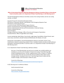 Policy on International Travel to Countries under a