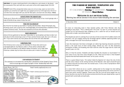 The PARISh of Hornby, Templeton and West Melton Welcome to our