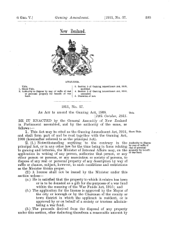 6 GEO V 1915 No 57 Gaming Amendment