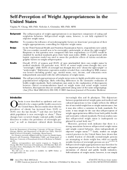 Self-Perception of Weight Appropriateness in the