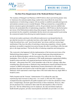 The Best Price Requirement of the Medicaid Rebate Program