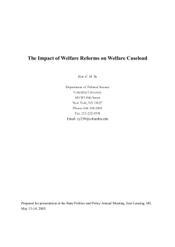 The Impact of Welfare Reforms on Welfare Caseload