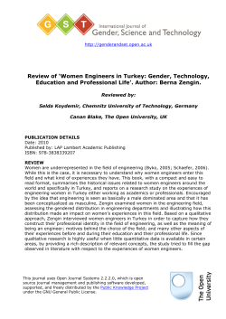 Review of `Women Engineers in Turkey: Gender, Technology