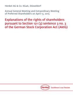 Explanations of the rights of shareholders pursuant to