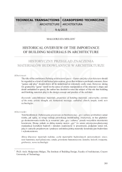 Historical overview of the importance of building materials in