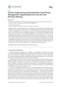 Genetic Engineering and Sustainable Crop Disease Management