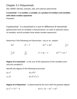 Chapter 3-1 Polynomials