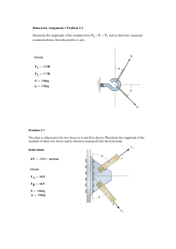 Homework Assignment 1 Problem 2-3 Determine the magnitude of