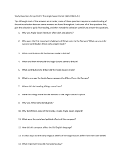 Study Questions for pp.18-23: The Anglo-Saxon Period (449