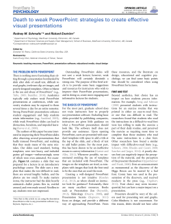 Death to weak PowerPoint: strategies to create effective visual