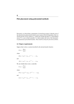 4 Pole placement using polynomial methods