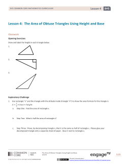 Lesson 4: The Area of Obtuse Triangles Using Height and Base