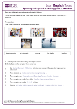 Making plans &ndash; exercises