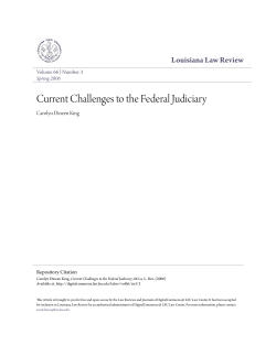 Current Challenges to the Federal Judiciary