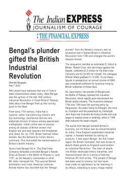 Bengal`s plunder gifted the British Industrial