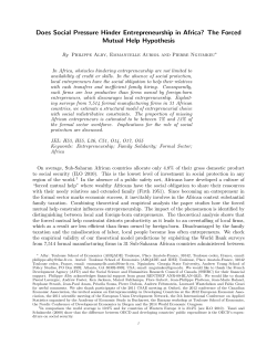 Does Social Pressure Hinder Entrepreneurship in Africa? The