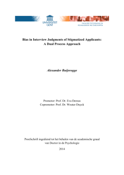 Bias in Interview Judgments of Stigmatized Applicants