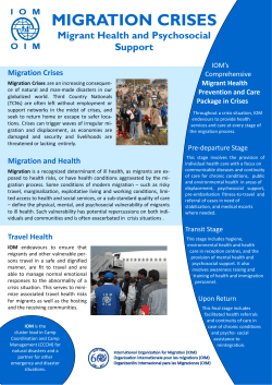 Migration Crises, Migrant Health and Psychosocial Support (English)
