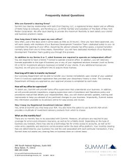 Frequently Asked Questions - Summit Brokerage Services