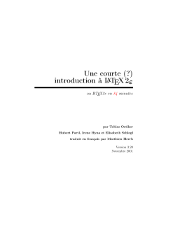 Une courte (?) introduction &agrave; LATEX2&epsilon;