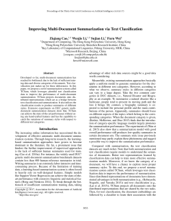 Improving Multi-Document Summarization via Text Classification