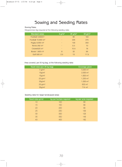 Sowing and Seeding Rates