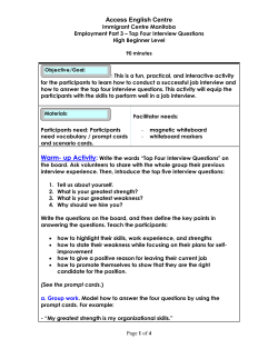 Employment Part 3 &ndash; Top Four Interview Questions